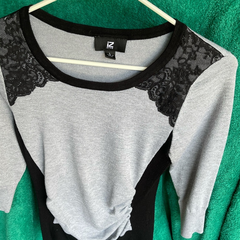 Gray and black sweater